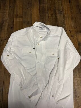 Poncho White Casual Button-Down Shirt for Men